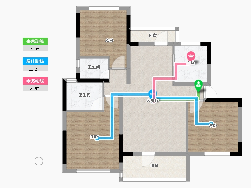 湖北省-咸宁市-鹏成·翰林府-92.16-户型库-动静线