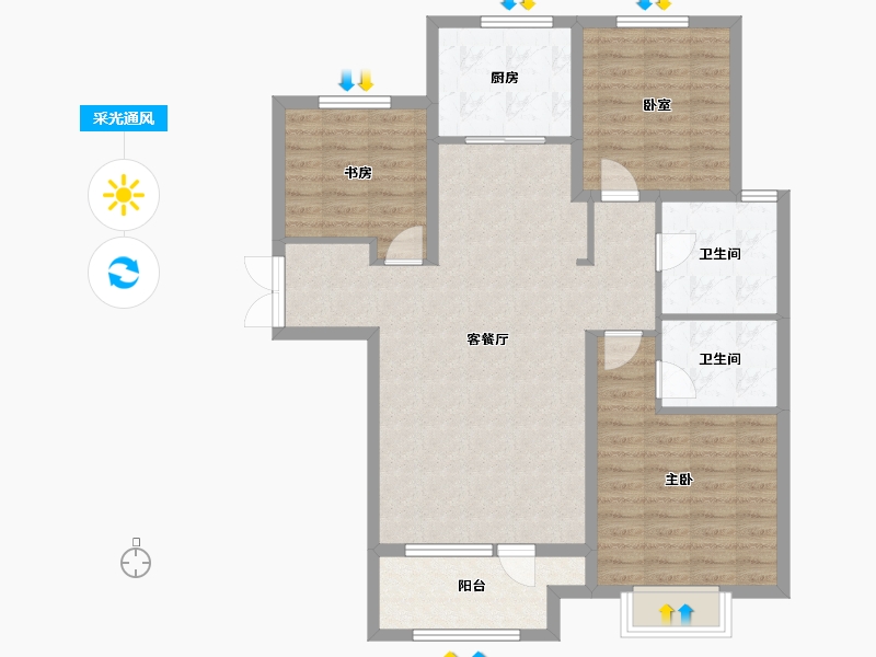 河北省-衡水市-桃城壹号-98.33-户型库-采光通风