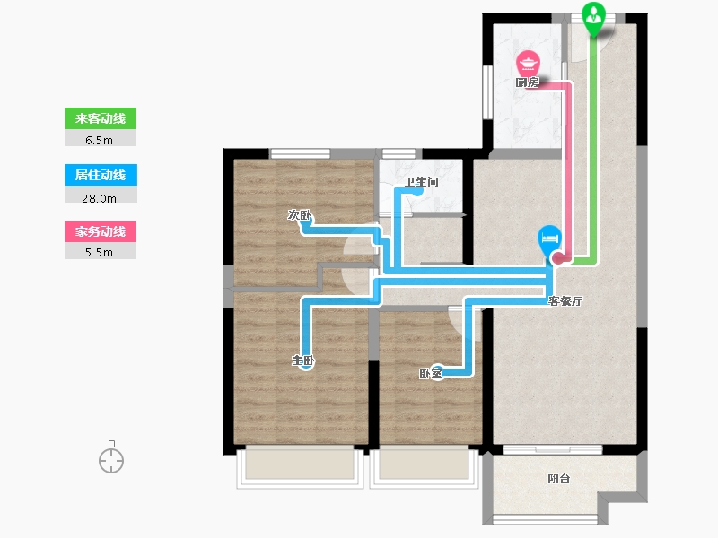 江苏省-宿迁市-泗洪碧桂园·泗州府-84.00-户型库-动静线