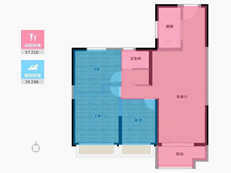 江苏省-宿迁市-泗洪碧桂园·泗州府-84.00-户型库-动静分区