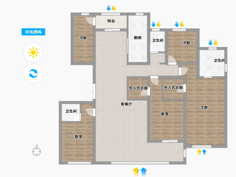 河北省-衡水市-天正壹号院-138.79-户型库-采光通风