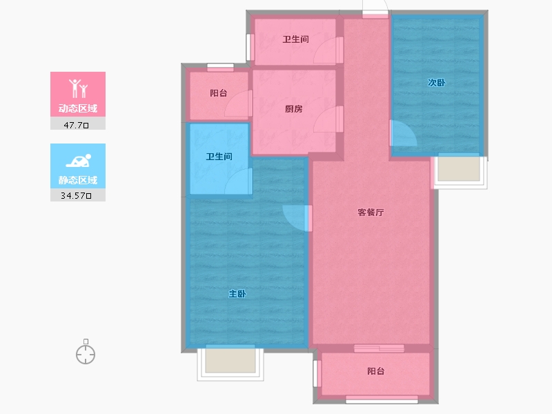 河北省-衡水市-隆江华府-73.42-户型库-动静分区