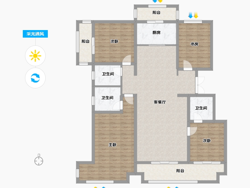 河北省-衡水市-汉王府-148.01-户型库-采光通风