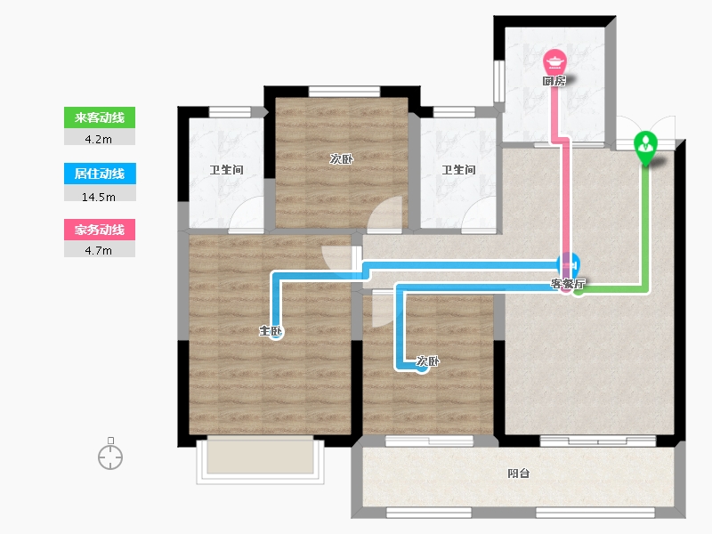 河南省-商丘市-中冠·悦景湾-88.57-户型库-动静线