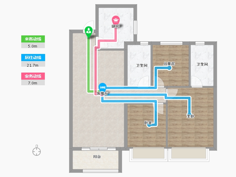 河北省-邯郸市-永年美的城-91.34-户型库-动静线