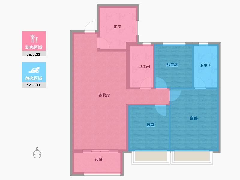 河北省-邯郸市-永年美的城-91.34-户型库-动静分区