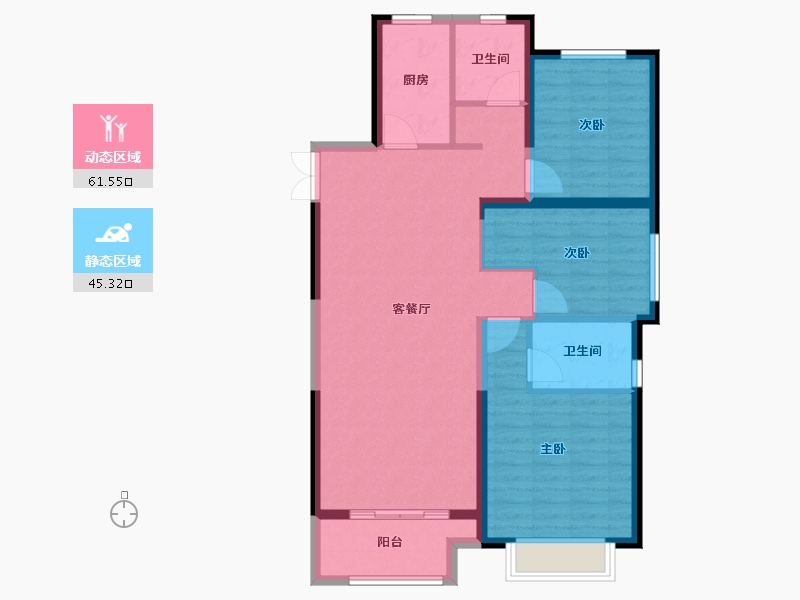 河北省-邯郸市-永年美的城-96.58-户型库-动静分区