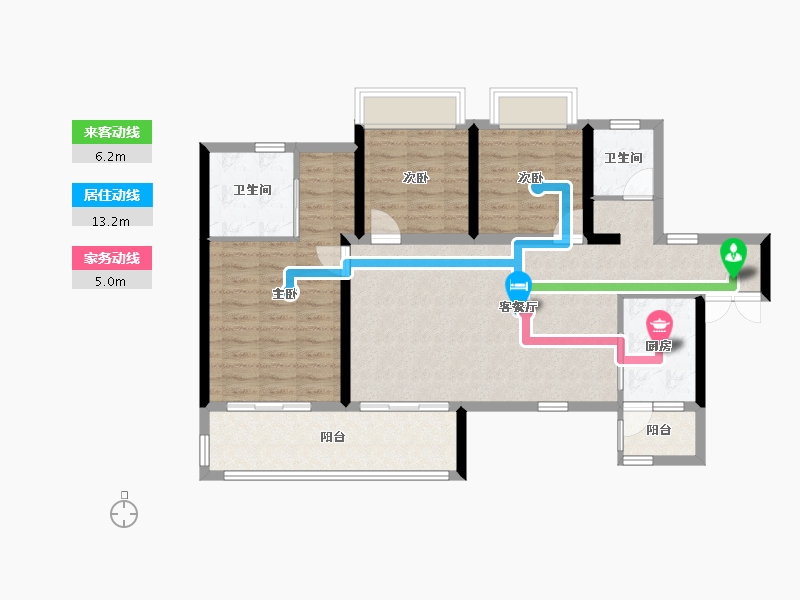 云南省-昭通市-圣桦锦悦府-96.87-户型库-动静线