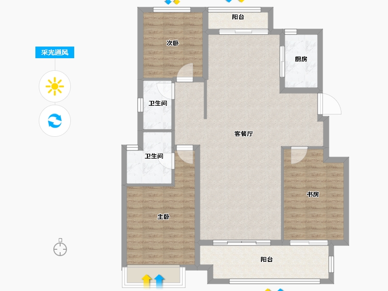 河南省-安阳市-海悦光明城-104.01-户型库-采光通风