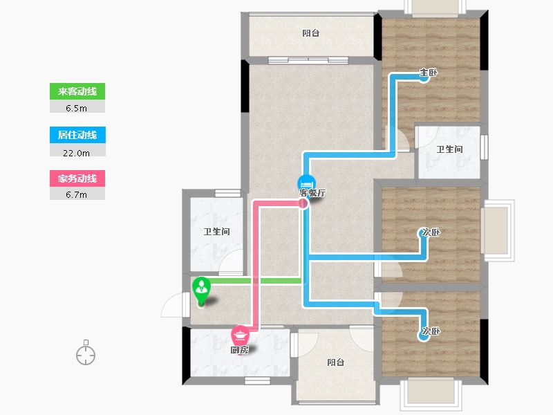 云南省-曲靖市-愿景·中国·宣威公园里康养小镇·芬芳源-92.10-户型库-动静线