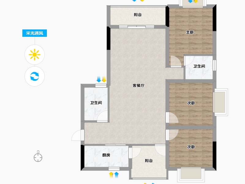 云南省-曲靖市-愿景·中国·宣威公园里康养小镇·芬芳源-92.10-户型库-采光通风