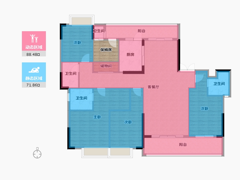 江西省-吉安市-华宇·燕京府-150.79-户型库-动静分区