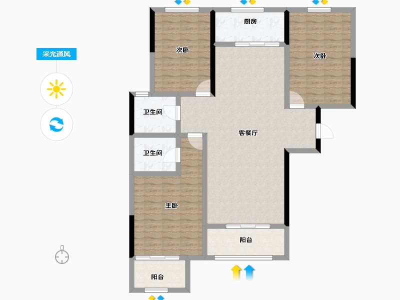 山东省-莱芜市-汉和赢臺-117.15-户型库-采光通风