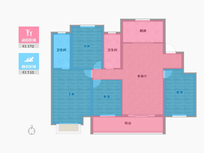 江苏省-宿迁市-新城·十里金樾-114.41-户型库-动静分区