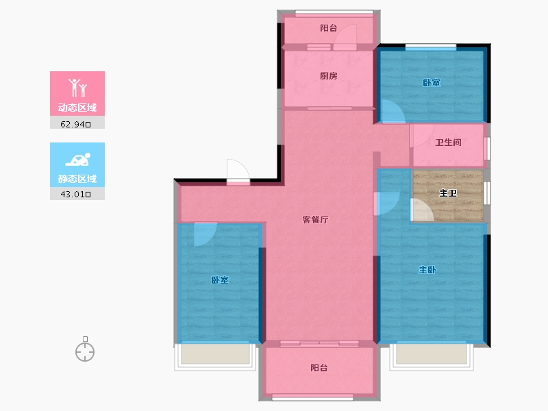 陕西省-商洛市-商南碧桂园·麓城首府-100.00-户型库-动静分区