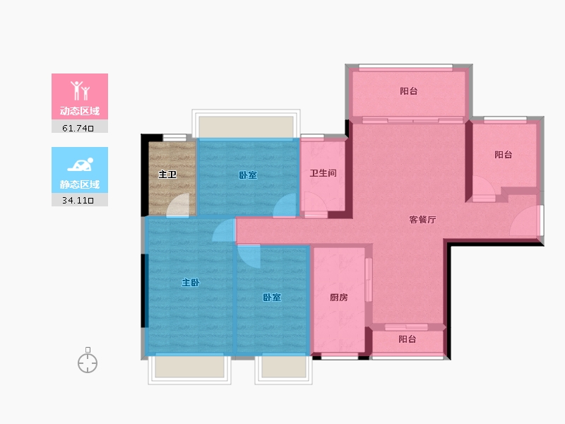 广东省-江门市-敏捷•悦府-89.84-户型库-动静分区