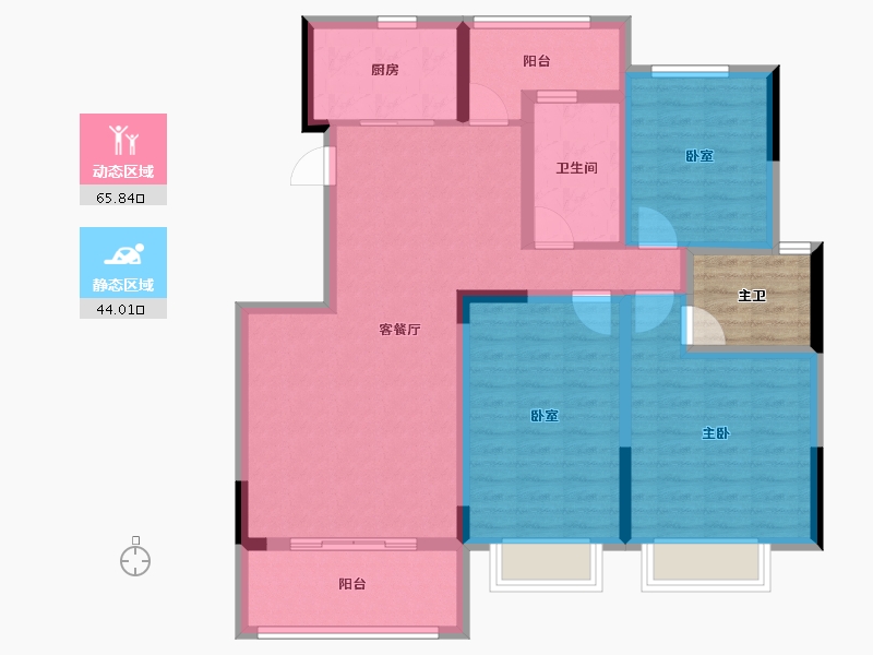 湖南省-湘潭市-城发樟树湾-102.36-户型库-动静分区