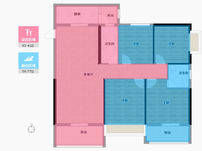 广西壮族自治区-河池市-泽良御景龙庭-108.46-户型库-动静分区