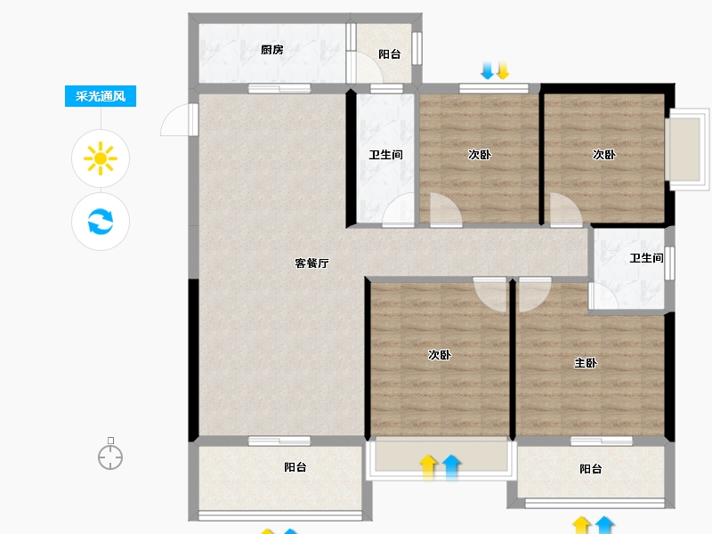 广西壮族自治区-河池市-泽良御景龙庭-108.46-户型库-采光通风