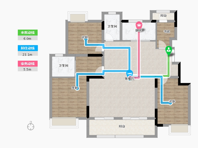 江西省-赣州市-星洲湾九境-125.07-户型库-动静线