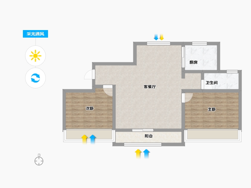 青海省-海东市-帝豪·壹号院-79.77-户型库-采光通风