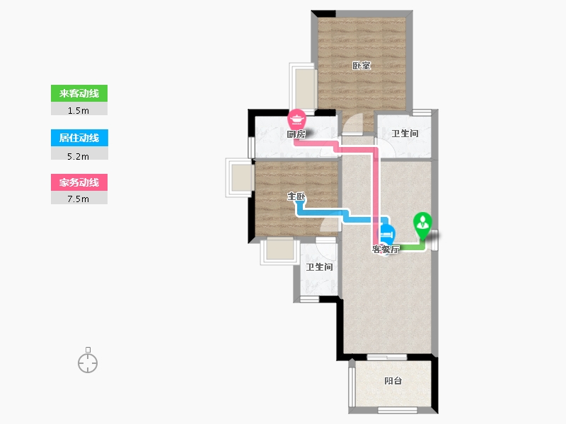 广东省-广州市-加富花园二期天悦-65.98-户型库-动静线