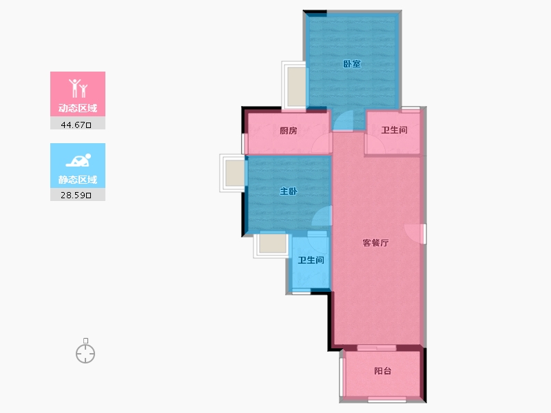 广东省-广州市-加富花园二期天悦-65.98-户型库-动静分区