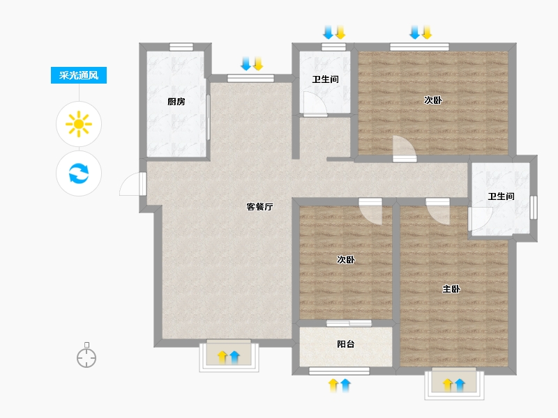 河北省-衡水市-泰华丽园-112.00-户型库-采光通风