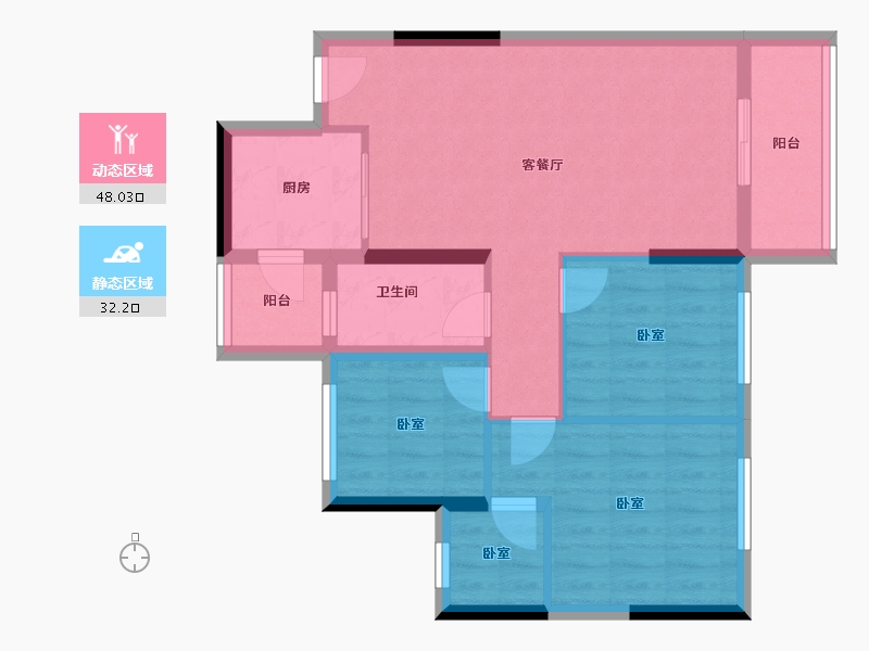 广东省-深圳市-松茂·柏景湾-71.21-户型库-动静分区