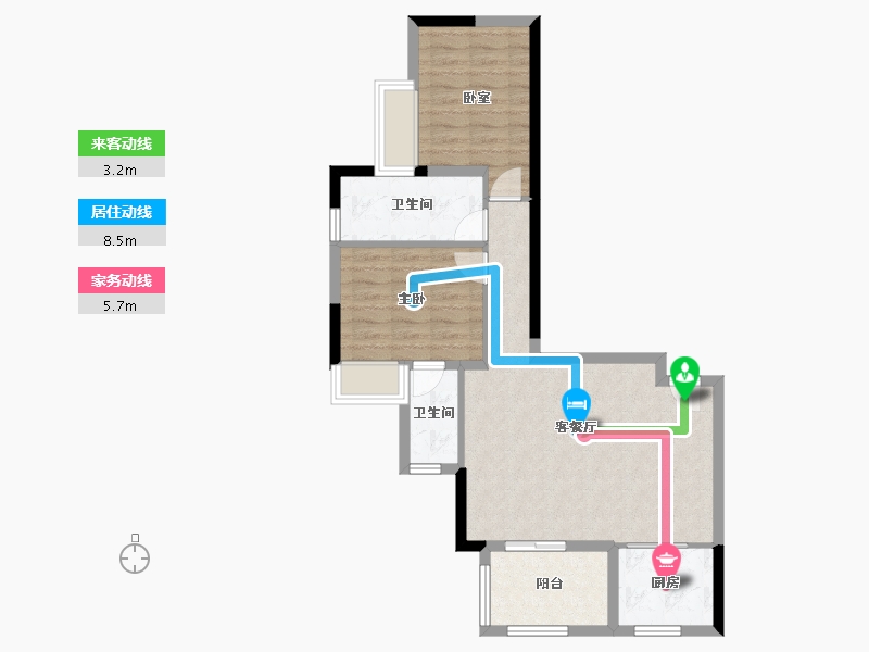 广东省-广州市-加富花园二期天悦-70.35-户型库-动静线