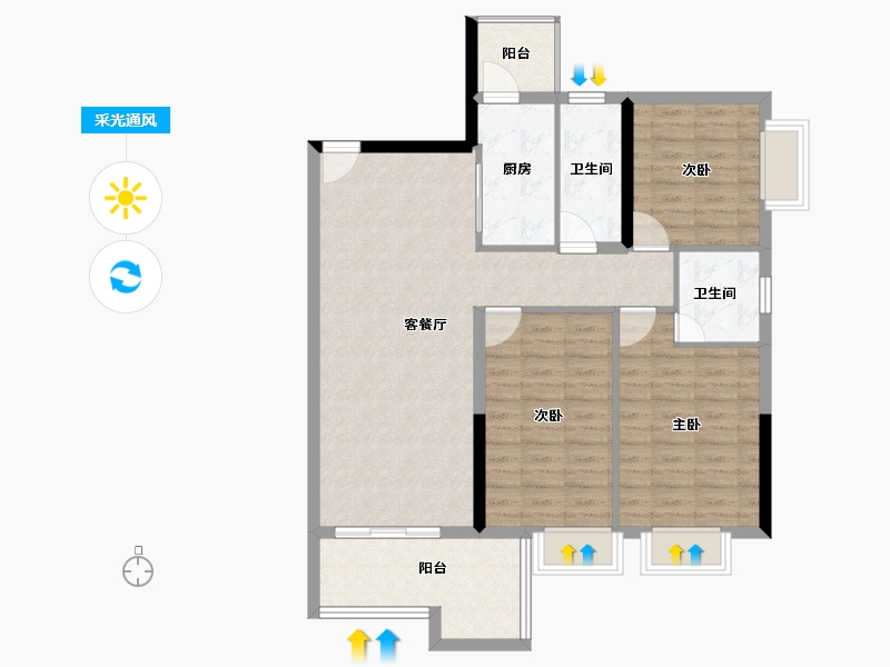 广东省-清远市-悦澋台-96.69-户型库-采光通风