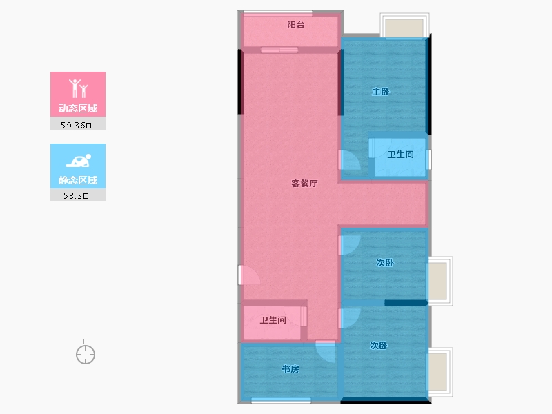 广西壮族自治区-河池市-滨江星园—期-99.88-户型库-动静分区