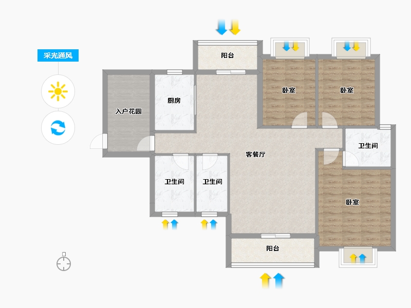 湖南省-怀化市-劉霖尚龙名苑-113.21-户型库-采光通风