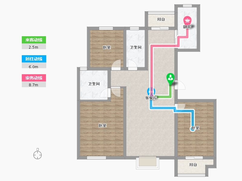 河北省-廊坊市-燕城益津湾-104.01-户型库-动静线