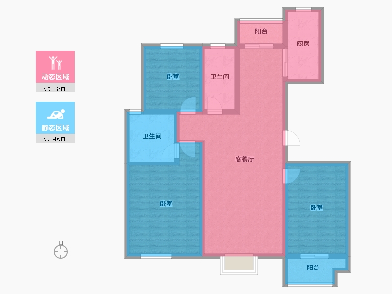 河北省-廊坊市-燕城益津湾-104.01-户型库-动静分区