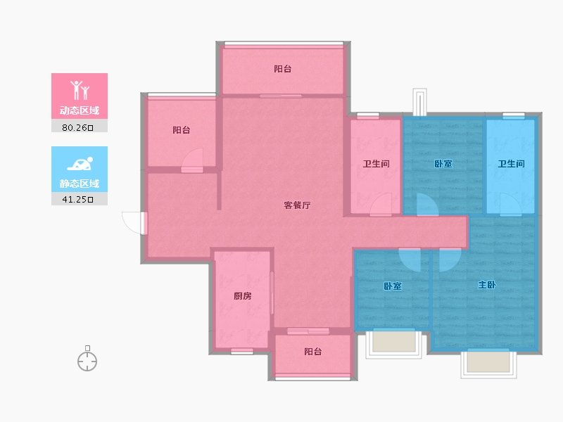 广东省-揭阳市-玺悦华府-109.68-户型库-动静分区