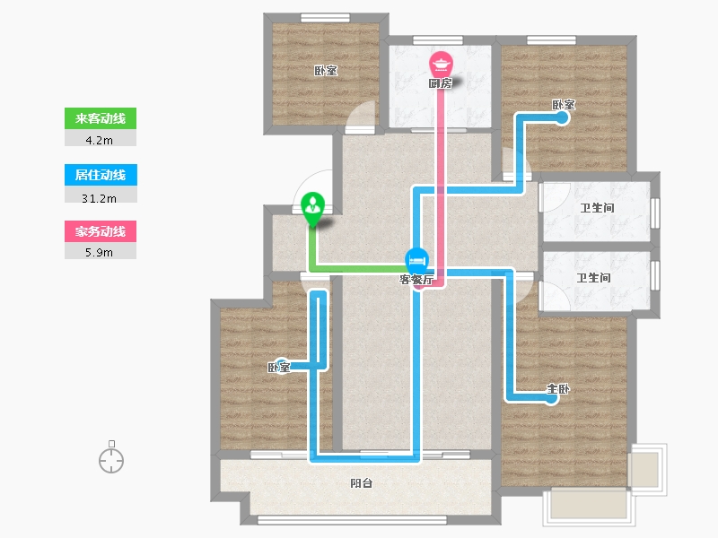 山东省-临沂市-远通香麓院-120.80-户型库-动静线