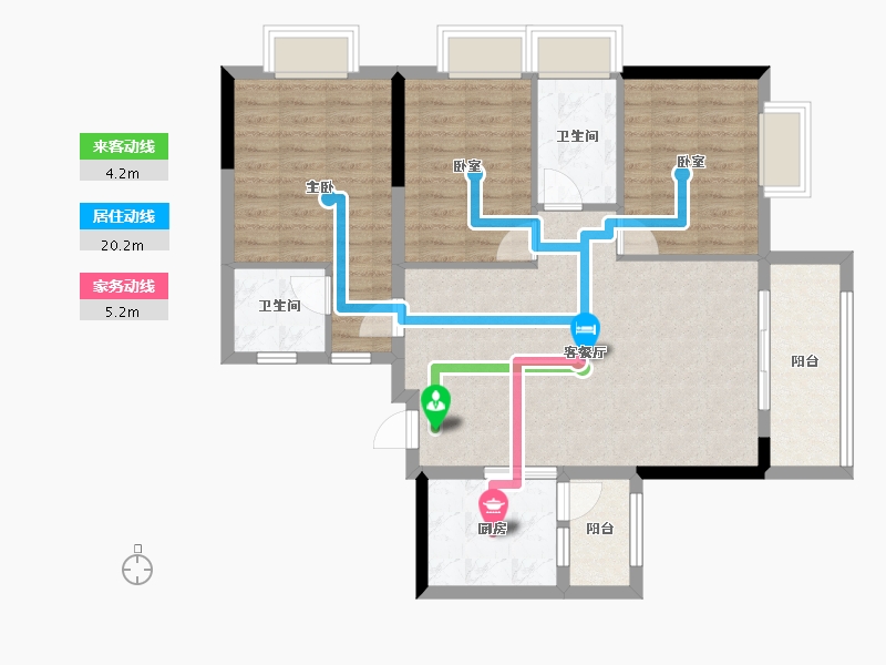 广东省-广州市-加富花园二期天悦-90.10-户型库-动静线