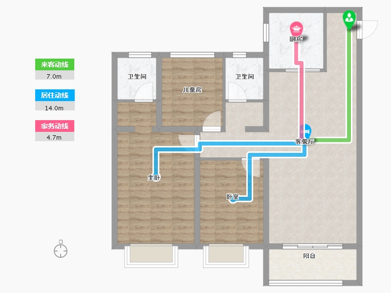 河北省-邯郸市-永年美的城-100.57-户型库-动静线