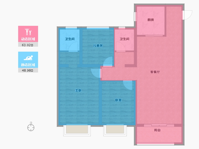 河北省-邯郸市-永年美的城-100.57-户型库-动静分区