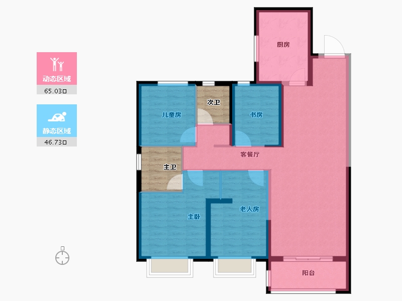 河北省-邯郸市-永年美的城-108.80-户型库-动静分区