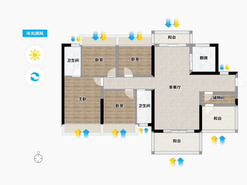 广西壮族自治区-崇左市-崇左碧桂园公园上城-116.15-户型库-采光通风