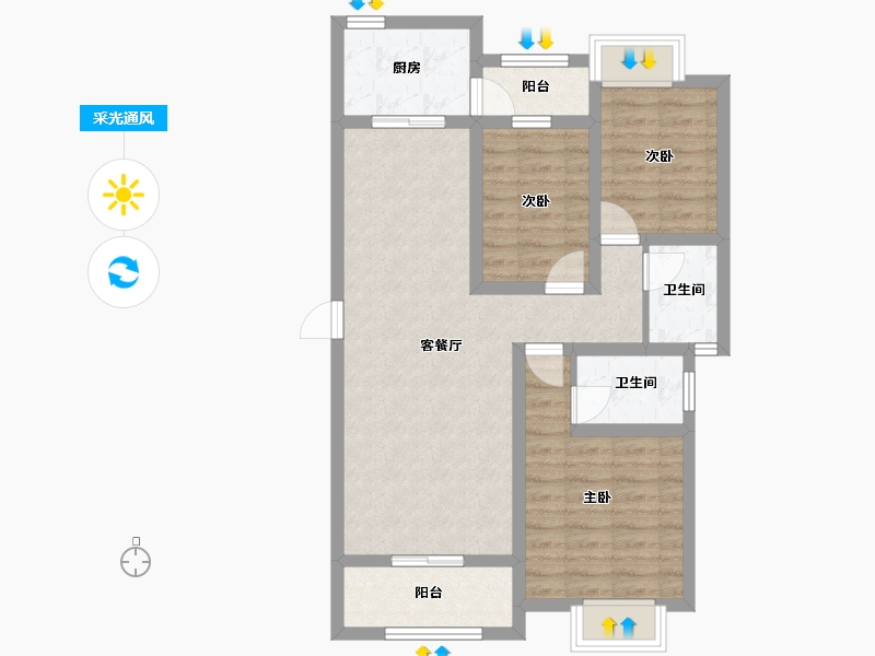 江西省-吉安市-庐陵文景-77.56-户型库-采光通风