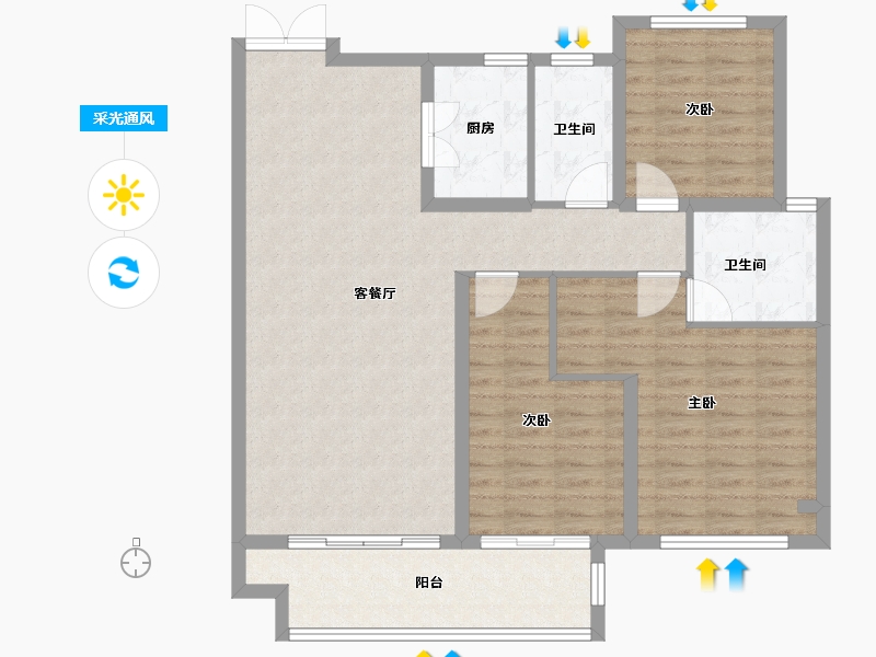 河南省-安阳市-海悦光明城-105.60-户型库-采光通风