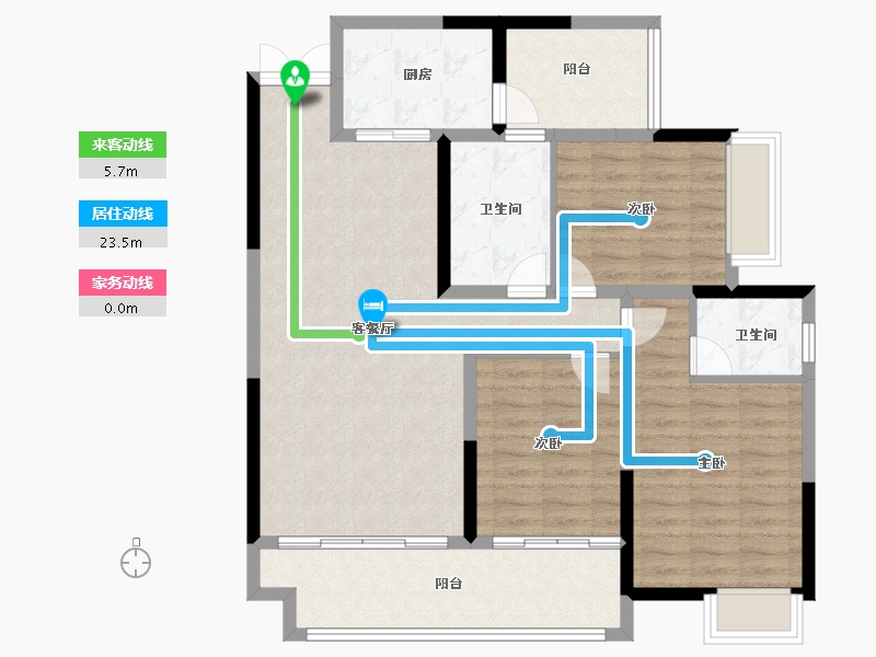 湖南省-怀化市-龙创滨江公园城-101.60-户型库-动静线