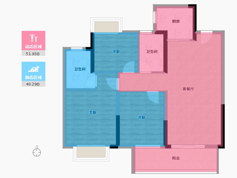 江西省-吉安市-中梁碧桂园·鹿鸣府-82.35-户型库-动静分区