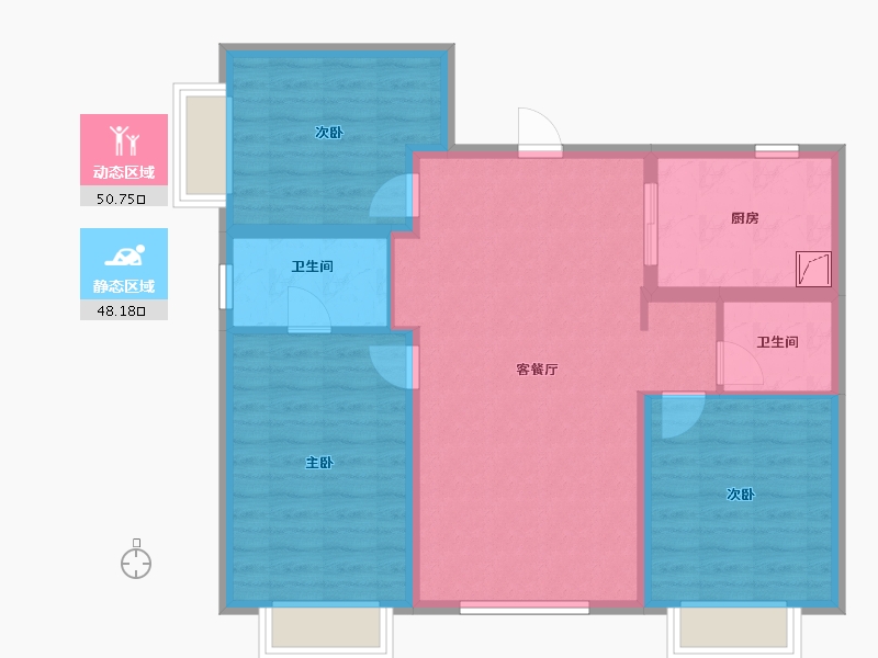 北京-北京市-中建壹品 学府公馆-100.00-户型库-动静分区