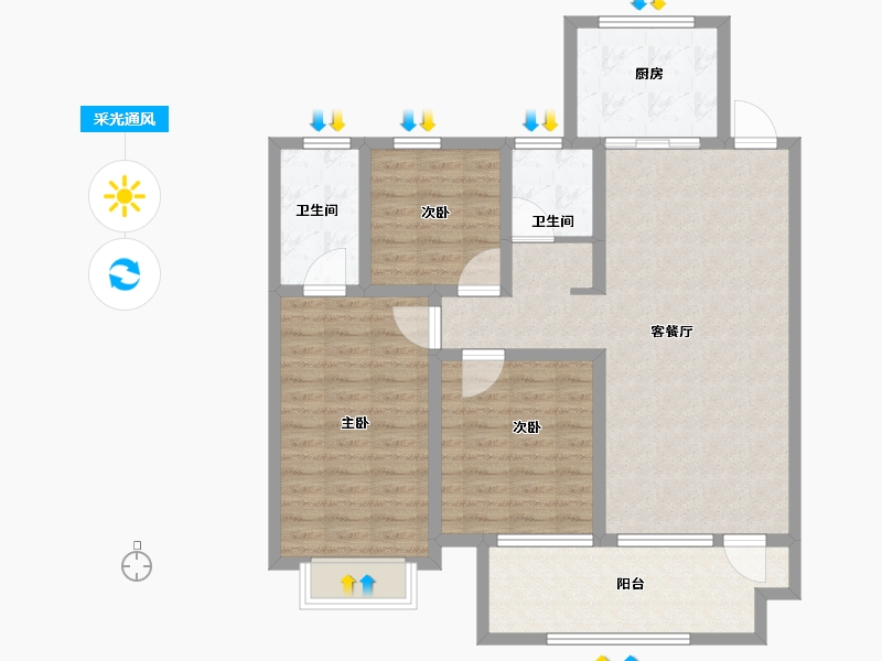 山东省-临沂市-掌舵龙湖-100.54-户型库-采光通风