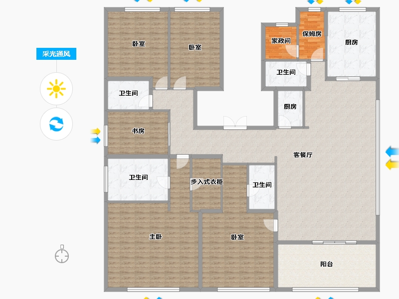 河北省-衡水市-天正壹号院-258.40-户型库-采光通风