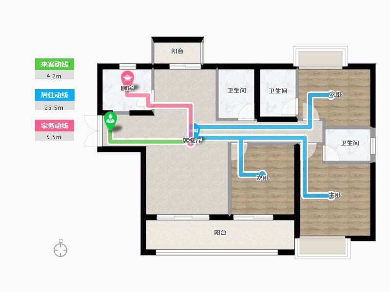 福建省-宁德市-龙芝·锦绣澜庭-92.67-户型库-动静线